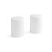 Front of the House TSP019BEP23 Catalyst 3 oz Salt & Pepper Shaker Set - Porcelain, 2 1/2"H, White