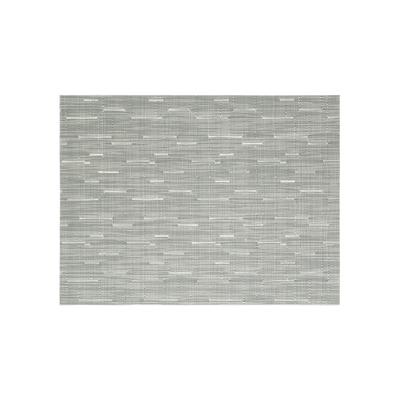 Front of the House XPM065HBV83 Rectangular Metroweave Woven Vinyl Placemat - 16" x 12", Ocean, Gray