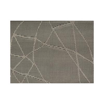 Front of the House XPM092SIV83 Rectangular Metroweave Woven Vinyl Placemat - 16" x 12", Metallic, Black