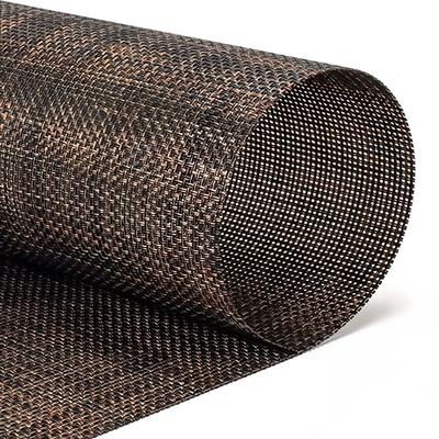 Front of the House XPM124COV83 Rectangular Metroweave Woven Vinyl Placemat - 16" x 12", Rust, Brown