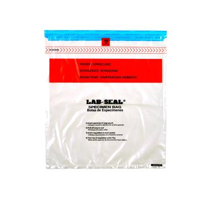 LK Packaging LABA1517B Lab Seal Specimen Bags w/ Removable Biohazard Symbol - 17" x 15", Polyethylene, Clear