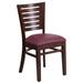 Flash Furniture XU-DG-W0108-WAL-BURV-GG Darby Restaurant Chair w/ Slat Back & Burgundy Vinyl Seat - Beechwood Frame, Walnut Finish