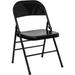 Flash Furniture HF3-MC-309AS-BK-GG Folding Chair w/ Black Metal Back & Seat - Steel Frame, Black, Triple Braced, Double Hinged