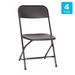 Flash Furniture 4-LE-L-3-W-BK-GG Extra Large Folding Chair w/ Black Plastic Back & Seat - Steel Frame, Black, 4 pack