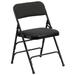 Flash Furniture AW-MC309AF-BLK-GG Folding Chair w/ Black Patterned Fabric Back & Seat - Steel Frame, Black, Double Hinged