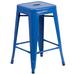 Flash Furniture CH-31320-24-BL-GG Industrial Counter Height Backless Stool w/ Metal Seat, Blue