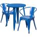 Flash Furniture CH-51080TH-2-18ARM-BL-GG 24" Round Table & (2) Arm Chair Set - Metal, Blue