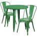 Flash Furniture CH-51090TH-2-18CAFE-GN-GG 30" Round Table & (2) CafÃ© Chair Set - Metal, Green