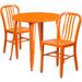 Flash Furniture CH-51090TH-2-18VRT-OR-GG 30" Round Table & (2) Chair Set - Metal, Orange