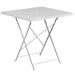 Flash Furniture CO-1-WH-GG 28" Square Folding Patio Table w/ Rain Flower Design Top - Steel, White