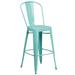 Flash Furniture ET-3534-30-MINT-GG Contemporary Commercial Bar Stool w/ Curved Back & Metal Seat, Mint, Green