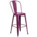 Flash Furniture ET-3534-30-PUR-GG Commercial Bar Stool w/ Curved Back & Metal Seat, Purple
