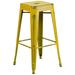 Flash Furniture ET-BT3503-30-YL-GG Backless Commercial Bar Stool w/ Metal Seat, Distressed Yellow, Square Seat