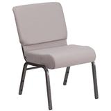 Flash Furniture FD-CH0221-4-SV-GYDOT-GG Extra Wide Stacking Church Chair w/ Gray Dot Fabric Back & Seat - Steel Frame, Silver Vein