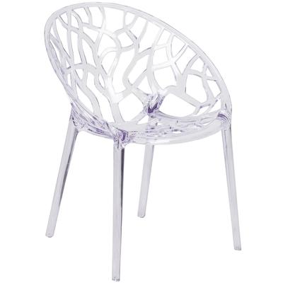Flash Furniture FH-156-APC-GG Specter Series Stacking Side Chair w/ Cutout Back - Polycarbonate, Transparent Crystal, Spector Series
