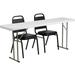 Flash Furniture RB-1872-2-GG Rectangular Folding Training Table & (2) Banquet Chair Set - 72"W x 18"D x 29"H, Black