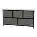 Flash Furniture WX-5L206-X-BK-GR-GG 39 1/2"W Storage Organizer w/ (5) Dark Gray Fabric Drawers, Black Cast Iron Frame