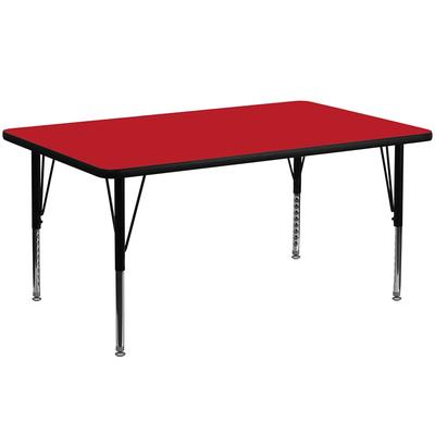 Flash Furniture XU-A2448-REC-RED-H-P-GG Rectangular Activity Table - 48