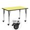 Flash Furniture XU-A2448-REC-YEL-T-A-CAS-GG Rectangular Mobile Activity Table - 48"L x 24"W, Laminate Top, Yellow