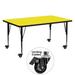 Flash Furniture XU-A2460-REC-YEL-H-P-CAS-GG Rectangular Mobile Activity Table - 60"L x 24"W, Laminate Top, Yellow