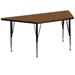 Flash Furniture XU-A3060-TRAP-OAK-H-P-GG Trapezoid Activity Table - 57 1/2"L x 26 1/4"W, Laminate Top, Oak, Brown