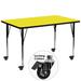 Flash Furniture XU-A3072-REC-YEL-H-A-CAS-GG Rectangular Mobile Activity Table - 72"L x 30"W, Laminate Top, Yellow