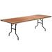Flash Furniture XA-3696-P-GG Rectangular Folding Banquet Table w/ Hardwood Top - 96"W x 36"D x 30"H, Black
