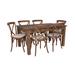 Flash Furniture XA-FARM-19-GG Rectangular Farm Table & (6) Cross Back Chair Set - 60"W x 38"D x 30"H, Plank Top, Pine Base