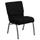 Flash Furniture XU-CH0221-BK-SV-GG Extra Wide Stacking Church Chair w/ Black Polyester Back &amp; Seat - Steel Frame, Silver Vein, Black Fabric