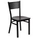 Flash Furniture XU-DG-60115-GRD-MAHW-GG Hercules Series Restaurant Chair w/ Grid Back & Mahogany Wood Seat - Steel Frame, Black