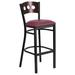 Flash Furniture XU-DG-60516-WAL-BAR-BURV-GG Hercules Commercial Bar Stool w/ Walnut Wood Back & Burgundy Vinyl Seat, Black