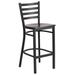 Flash Furniture XU-DG697BLAD-BAR-WALW-GG Hercules Commercial Bar Stool w/ Ladder Back & Walnut Wood Seat, Black