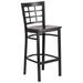 Flash Furniture XU-DG6R7BWIN-BAR-WALW-GG Hercules Commercial Bar Stool w/ Metal Window Pane Back & Walnut Wood Seat, Black