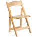 Flash Furniture XF-2903-NAT-WOOD-GG Folding Chair w/ Beige Vinyl Back & Seat - Beechwood Frame, Natural Finish, Vinyl Padded Seat