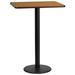 Flash Furniture XU-NATTB-2430-TR18B-GG Rectangular Bar Height Table w/ Natural Laminate Top - 30"W x 24"D x 43 1/8"H, Cast Iron Base, Black