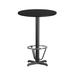 Flash Furniture XU-RD-30-BLKTB-T2222B-3CFR-GG 30" Round Bar Height Table - Black Laminate Top, Cast Iron Base