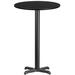 Flash Furniture XU-RD-24-BLKTB-T2222B-GG 24" Round Bar Height Table - Black Laminate Top, Cast Iron Base
