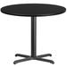 Flash Furniture XU-RD-36-BLKTB-T3030-GG 36" Round Dining Height Table w/ Black Laminate Top - Cast Iron Base