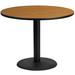 Flash Furniture XU-RD-42-NATTB-TR24-GG 42" Round Dining Height Table w/ Natural Laminate Top - Cast Iron Base, Black