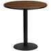 Flash Furniture XU-RD-42-WALTB-TR24B-GG 42" Round Bar Height Table - Walnut Laminate Top, Cast Iron Base, Black
