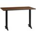 Flash Furniture XU-WALTB-3048-T0522-GG Rectangular Dining Height Table w/ Walnut Laminate Top - 48"W x 30"D, Cast Iron Base, Black