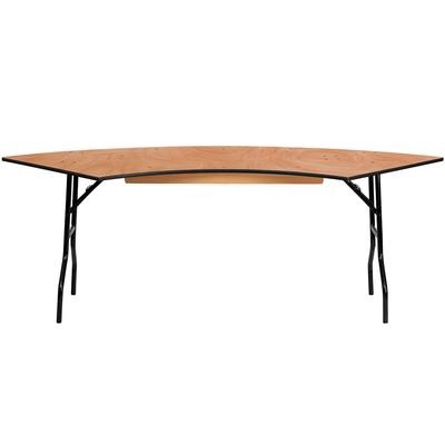 Flash Furniture YT-WSFT60-30-SP-GG Crescent Shaped Folding Banquet Table w/ Plywood Top - 60"W x 30"D x 30 1/4"H, Black