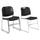 National Public Seating 8510 Stacking Chair w/ Black Plastic Back &amp; Seat - Steel Frame, Chrome Plated