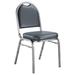 National Public Seating 9204-SV Stacking Chair w/ Midnight Blue Vinyl Back & Seat - Steel Frame, Silver Vein