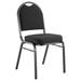 National Public Seating 9260-BT Stacking Chair w/ Ebony Black Fabric Back & Seat - Steel Frame, Black