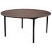 National Public Seating MSFT72RDPWEBWT 72" Round Folding Table w/ Montana Walnut Laminate Top & Black Steel Frame - 29"H