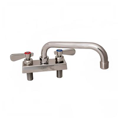 BK Resources EVO-4DM-10 Deck Mount Faucet w/ 10" Swing Spout & 4" Centers, Stainless Steel