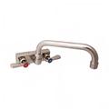 BK Resources EVO-4SM-8 Splash Mount Faucet w/ 8" Swing Spout & 4" Centers, Stainless Steel