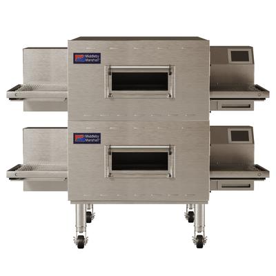 Middleby Marshall PS640G-2 NG 77" Gas Double Impingement Conveyor Oven - Natural Gas, (2) 40-1/2" Baking Chambers, Stainless Steel, Gas Type: NG