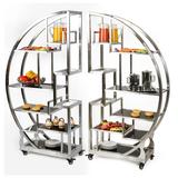 Eastern Tabletop AC1790 Mobile Buffet Display Tower w/ (7) Shelves - 72 1/2"L x 13 3/4"W x 70 1/4"H, Stainless Steel